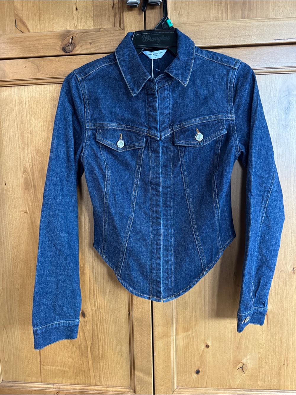 Amanda Uprichard Dark Blue Denim Button-Down Shirt